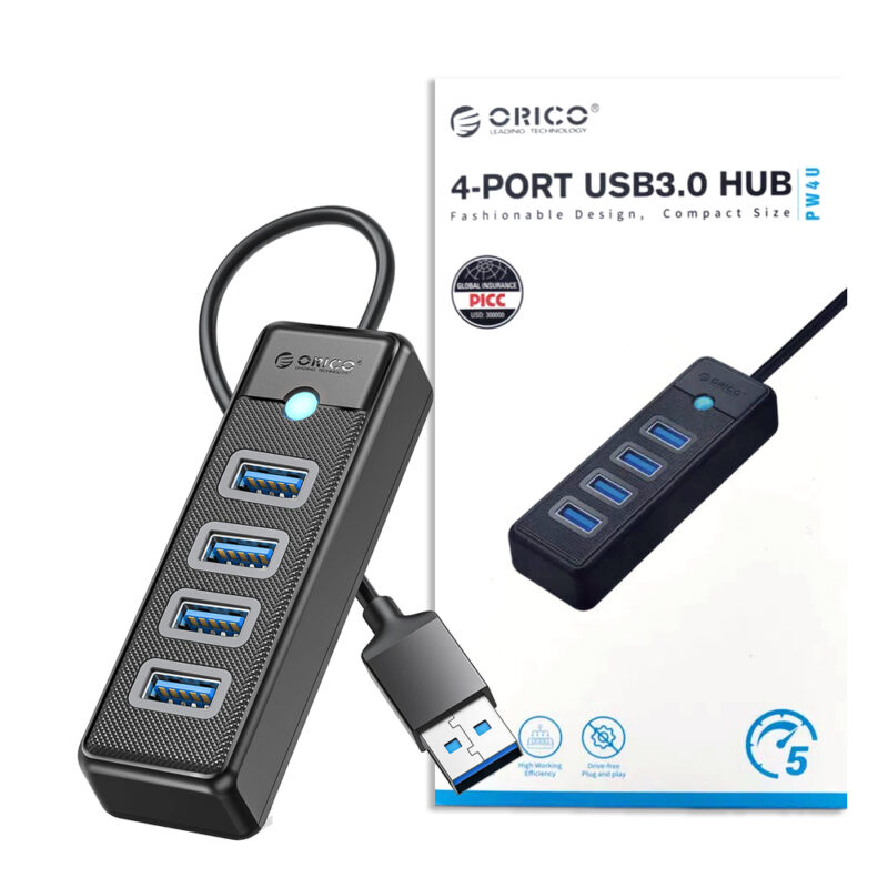 Pw4u Orico 4-port Usb Hub 3.0 5gbps High Speed Fast Data Transfer